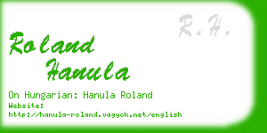 roland hanula business card